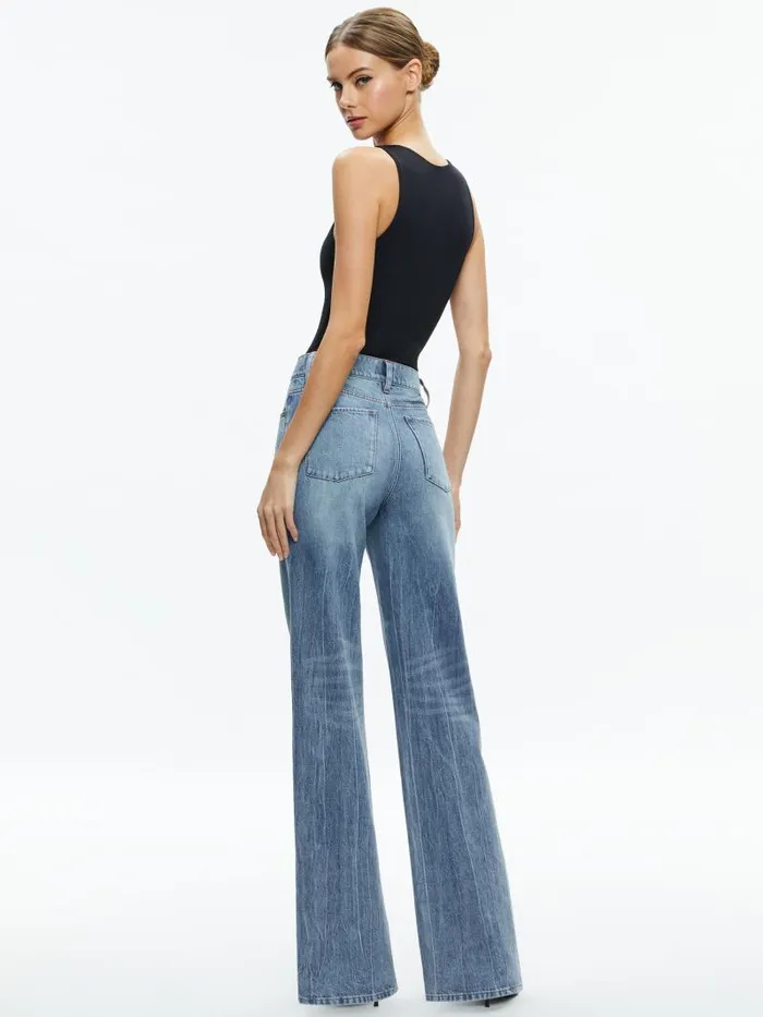 Alice Olivia ROTHY SLEEVELESS SCULPT BODYSUIT Black Women Tops