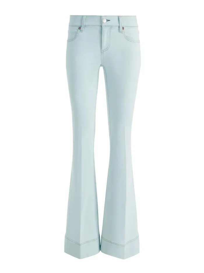 Alice Olivia SB ULTRA LOW RISE BELL JEAN Bleached Out Indigo Women Jeans