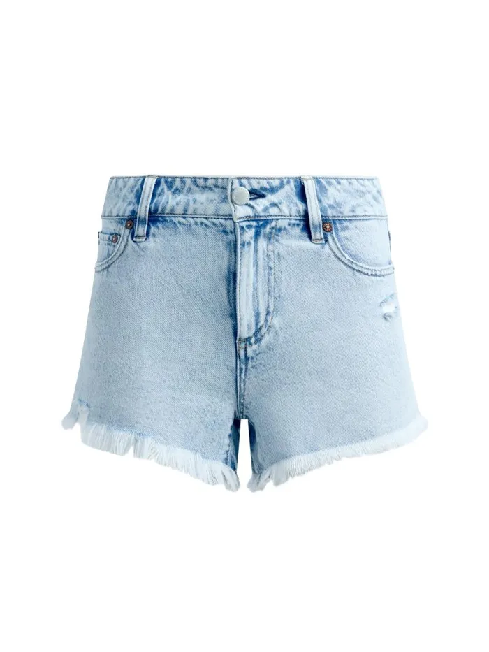 Alice Olivia WARREN HIGH RISE DENIM CUTOFF SHORT Fae Ultra Light Blue Women Shorts
