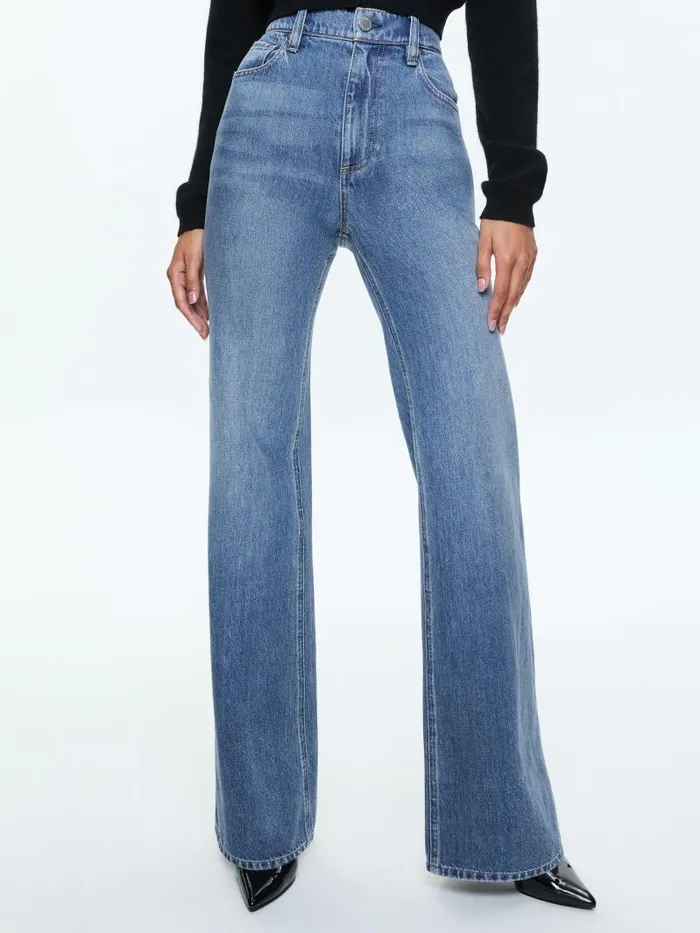Alice Olivia WEEZY FULL LENGTH JEAN Avery Blue Women Pants