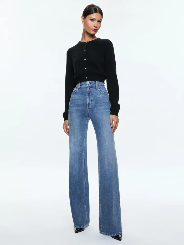 Alice Olivia WEEZY FULL LENGTH JEAN Avery Blue Women Pants