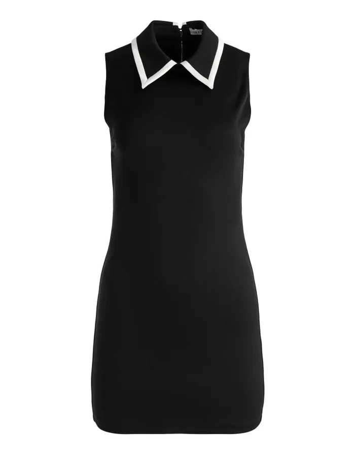 Alice Olivia WYNELL COLLARED MINI DRESS Blackoff White Women Dresses