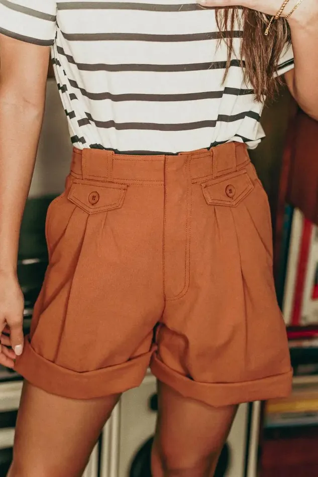 Amelia Bermuda Shorts In Rust 8211 FINAL SALE Rust Women Bohme Shorts