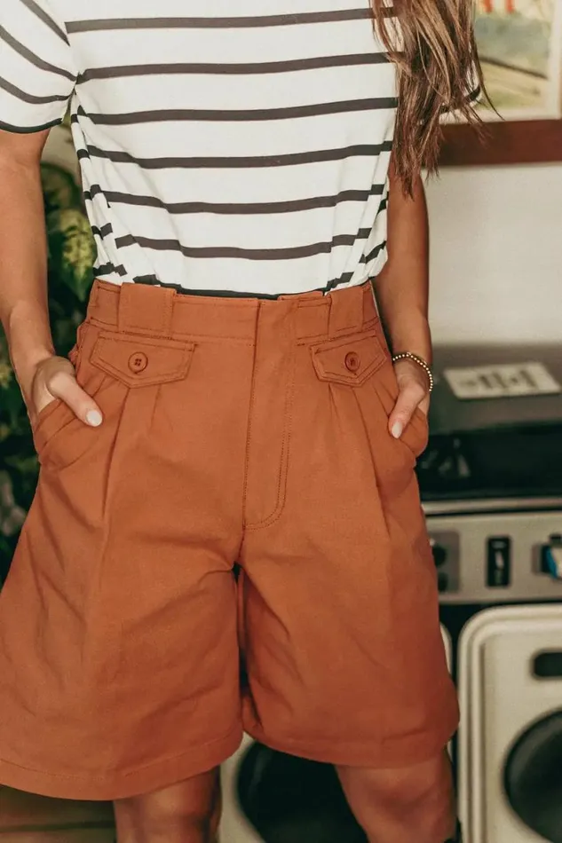 Amelia Bermuda Shorts In Rust 8211 FINAL SALE Rust Women Bohme Shorts