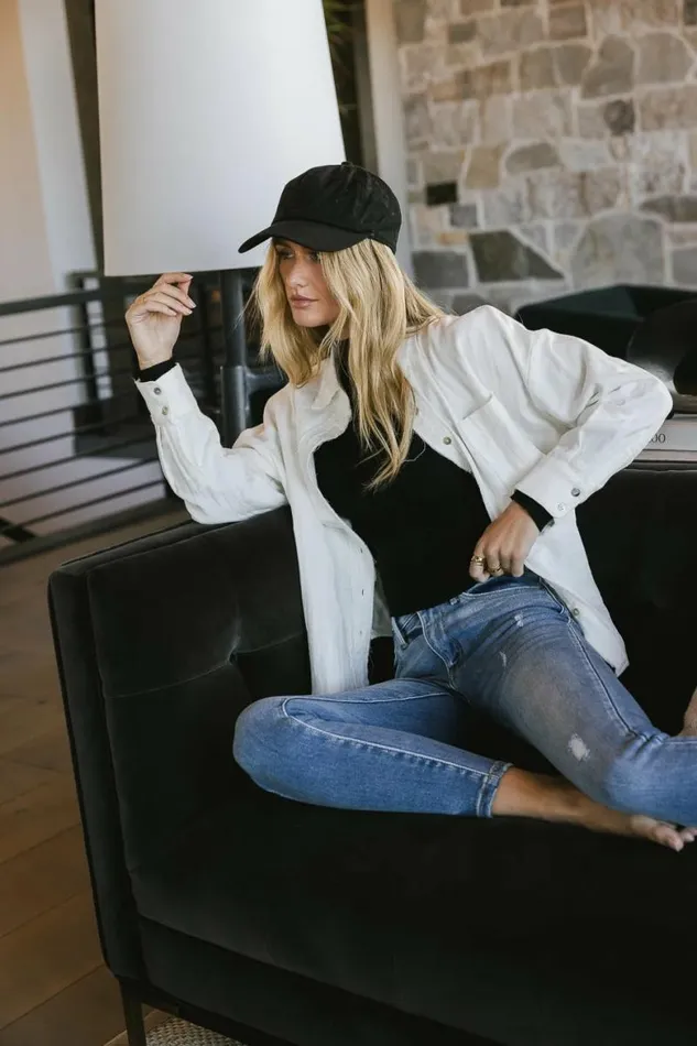 Angela Button Up In Cream Cream Women Bohme Tops