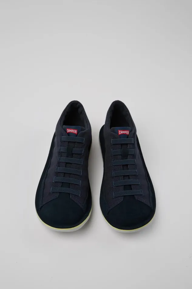 Ankle Boots Men Camper Beetle Blue Recycled Cotton And Nubuck Ankle Boots