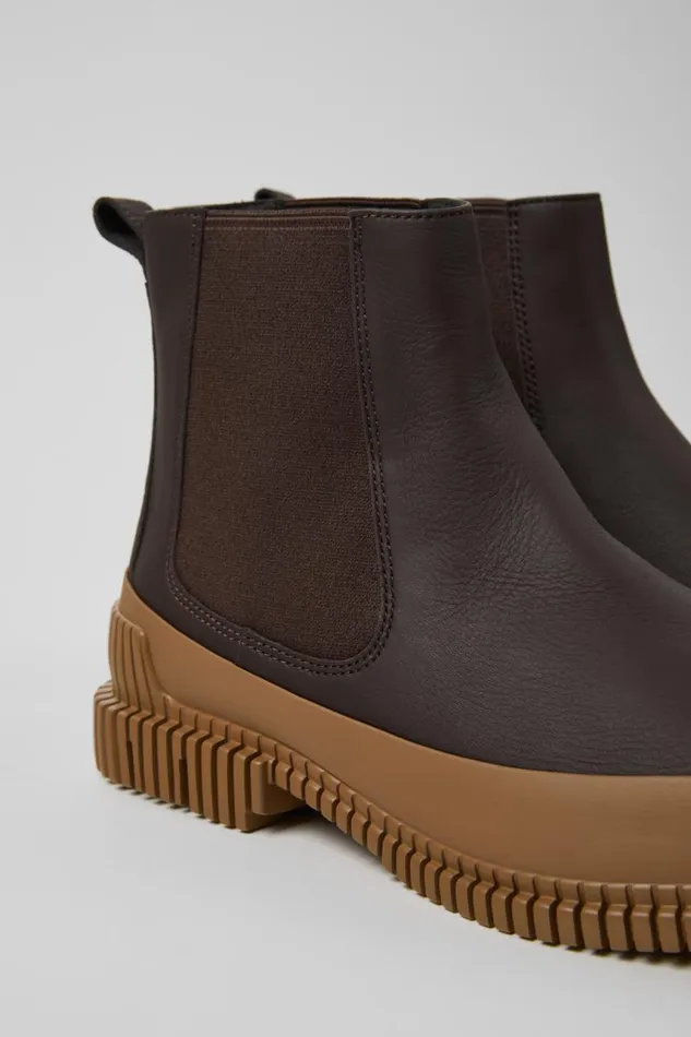 Ankle Boots Men Camper Pix Brown Leather Chelsea Bootie
