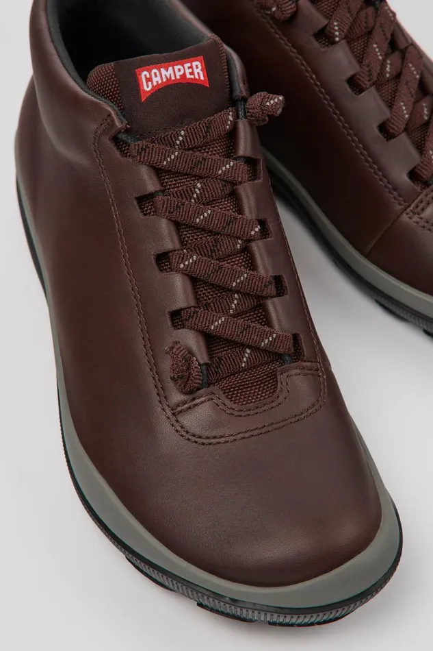 Ankle Boots Women Camper Peu Pista GORETEX Burgundy Leather Sneakers