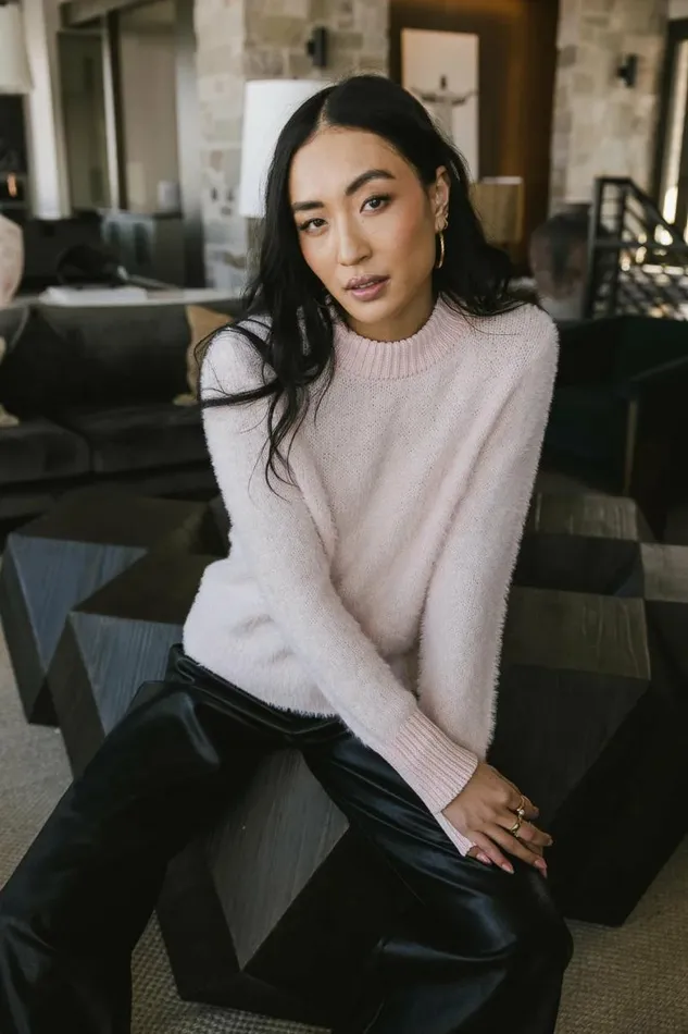 Anya Fuzzy Sweater Pink Women Bohme Tops