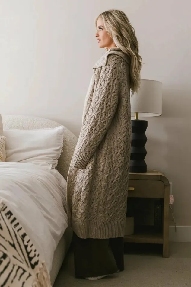 Arabella Long Cardigan Oatmeal Women Bohme Outerwear