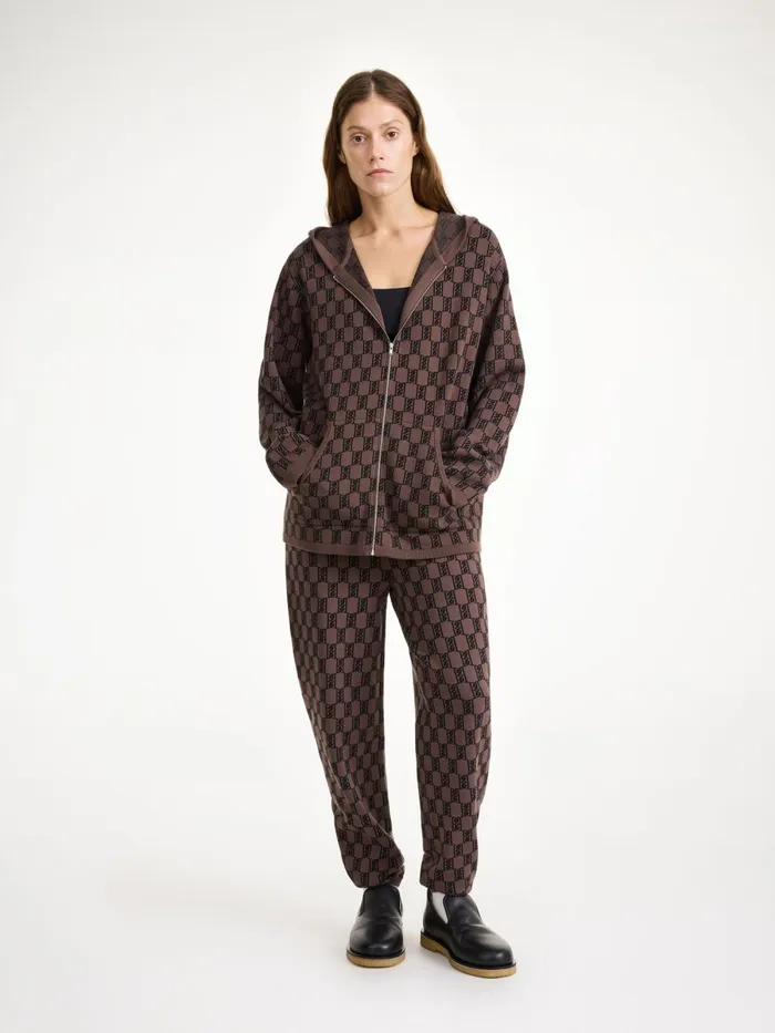 Athleisure Wear Women By Malene Birger Felipa Knitted Hoodie Dark Mahogany Athleisure Wear Women By Malene Birger Felipa Knitted Hoodie Dark Mahogany