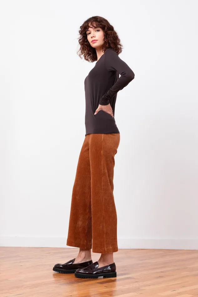 Avenue Montaigne ALEX Corduroy Cognac Women Pants