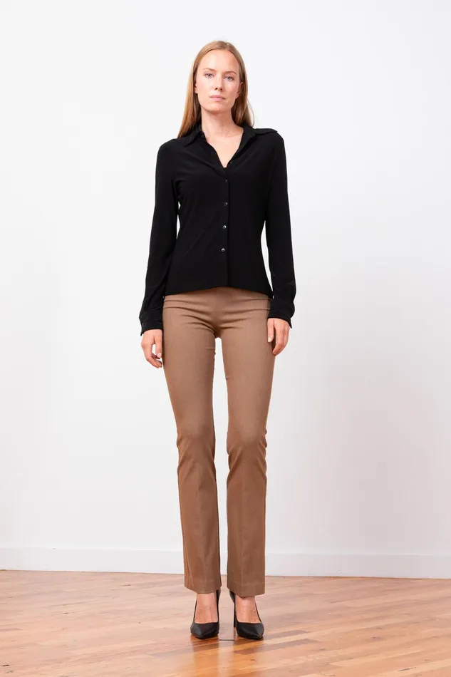 Avenue Montaigne BECCA Flannel Camel Women Pants