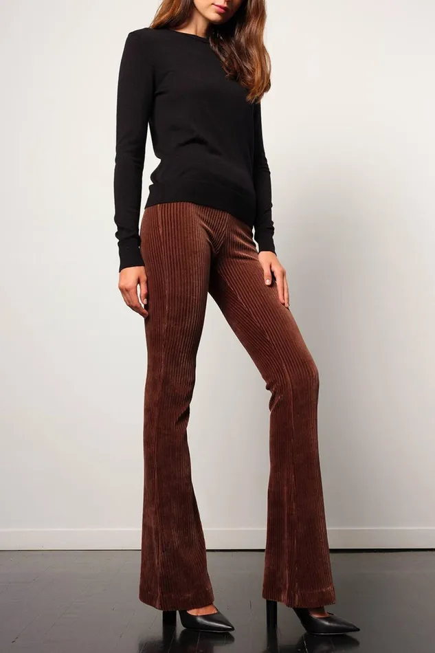Avenue Montaigne BELLINI Corduroy Brown Women Pants Avenue Montaigne BELLINI Corduroy Brown Women Pants