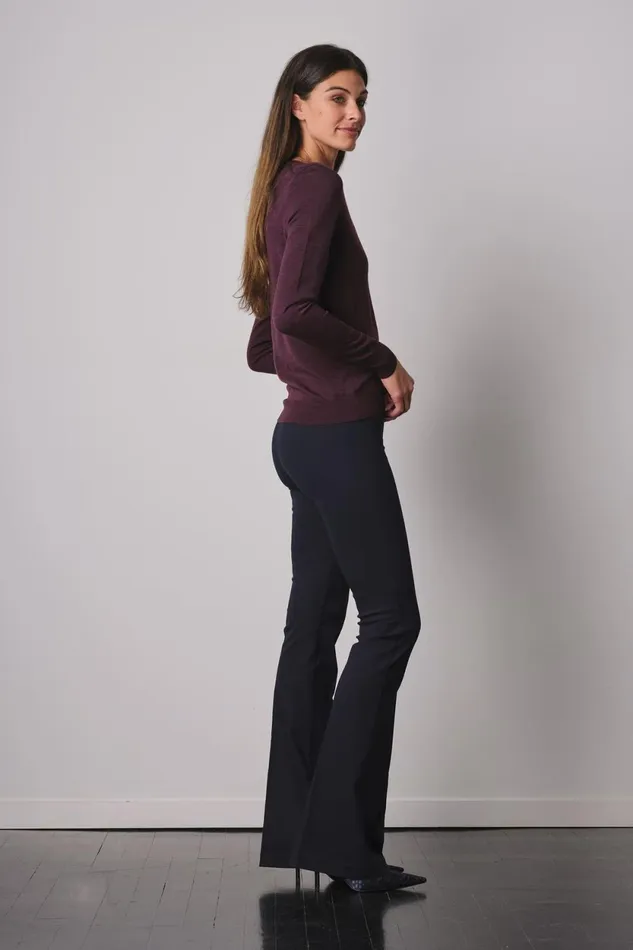 Avenue Montaigne BELLINI Flannel Navy Women Pants Avenue Montaigne BELLINI Flannel Navy Women Pants