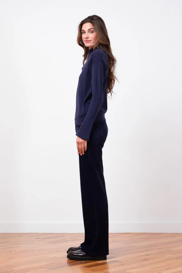 Avenue Montaigne FLAVIA Corduroy Navy Women Pants Avenue Montaigne FLAVIA Corduroy Navy Women Pants