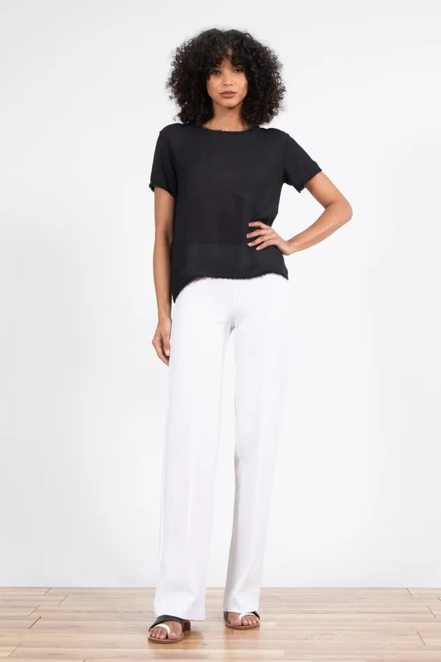 Avenue Montaigne FLAVIA Jacquard White Women Pants