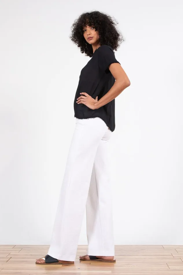 Avenue Montaigne FLAVIA Jacquard White Women Pants
