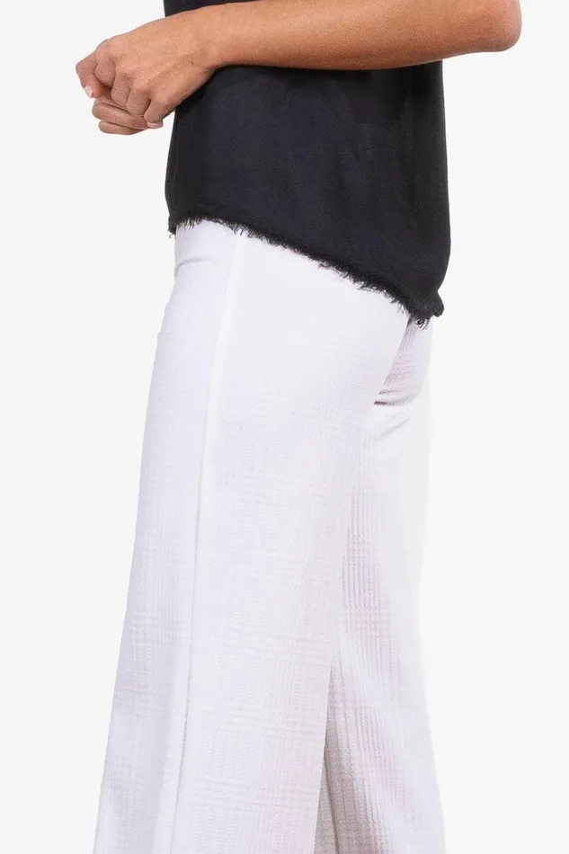 Avenue Montaigne FLAVIA Jacquard White Women Pants