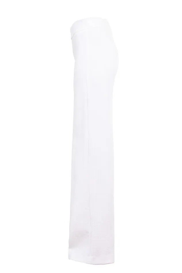 Avenue Montaigne FLAVIA Jacquard White Women Pants