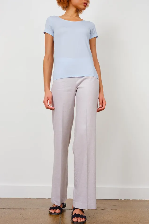 Avenue Montaigne FLAVIA Linen Light Grey Women Pants
