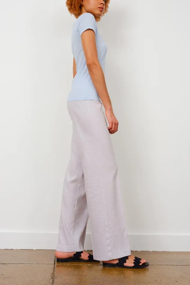 Avenue Montaigne FLAVIA Linen Light Grey Women Pants