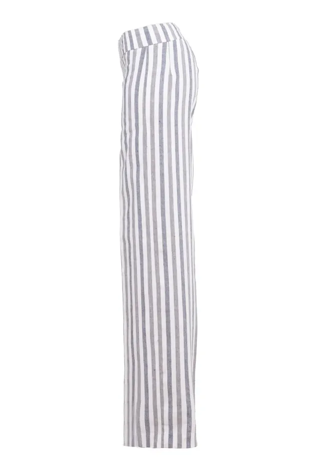 Avenue Montaigne FLAVIA Linen Stripes Coastal Women Pants Avenue Montaigne FLAVIA Linen Stripes Coastal Women Pants