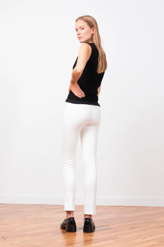 Avenue Montaigne MAX Pleather OffWhite Women Pants Avenue Montaigne MAX Pleather OffWhite Women Pants
