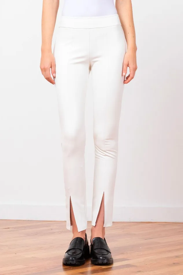 Avenue Montaigne MAX Pleather OffWhite Women Pants Avenue Montaigne MAX Pleather OffWhite Women Pants