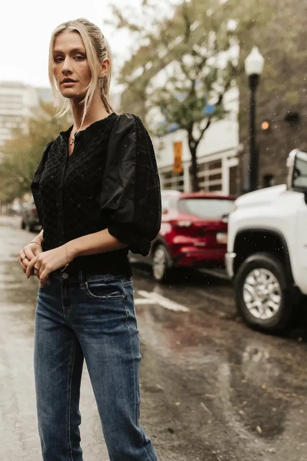 Avery Crochet Cardigan In Black Black Women Bohme Tops