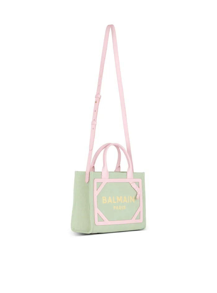 BArmy Small Canvas And Leather Tote Bag Green Women Balmain Handbags
