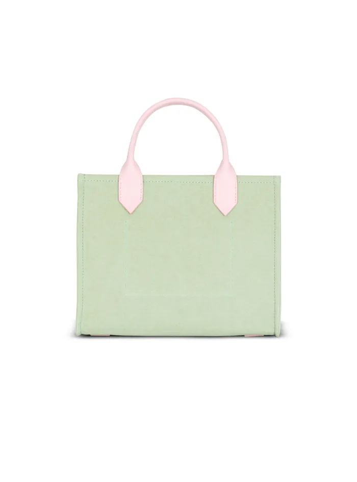 BArmy Small Canvas And Leather Tote Bag Green Women Balmain Handbags