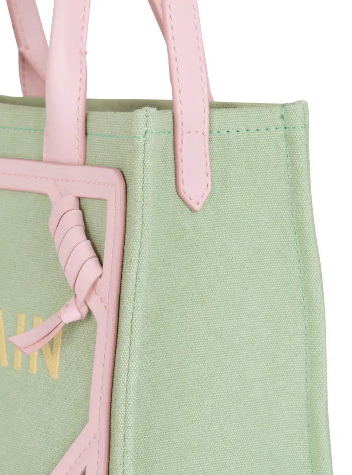 BArmy Small Canvas And Leather Tote Bag Green Women Balmain Handbags