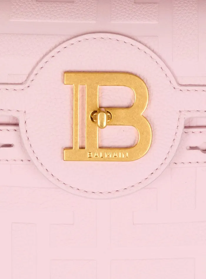BBuzz 23 Bag In Grained PB Labyrinth Leather Pink Women Balmain Handbags