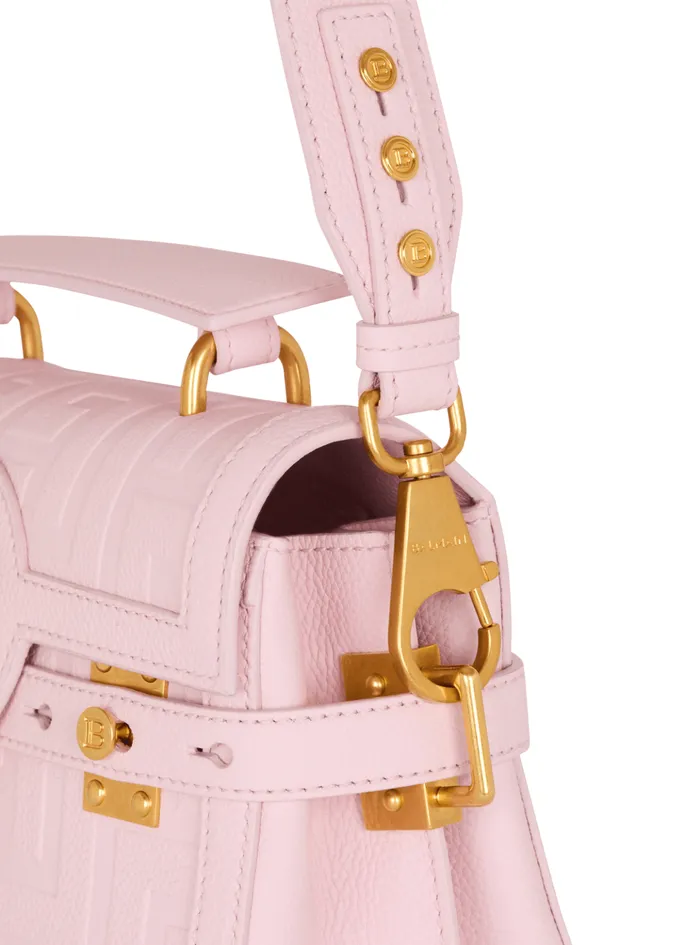 BBuzz 23 Bag In Grained PB Labyrinth Leather Pink Women Balmain Handbags