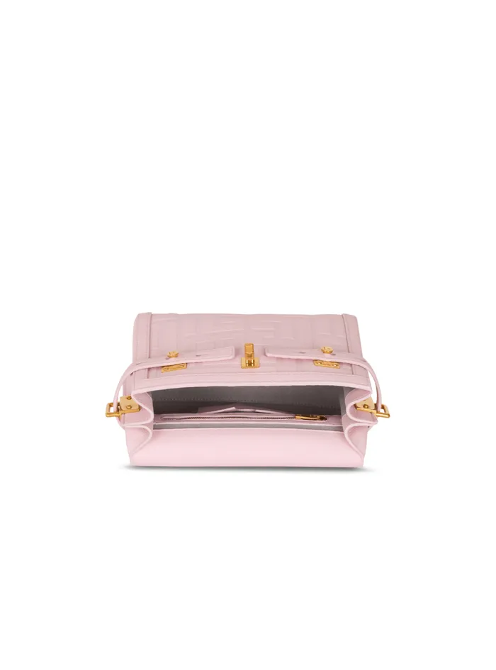 BBuzz 23 Bag In Grained PB Labyrinth Leather Pink Women Balmain Handbags