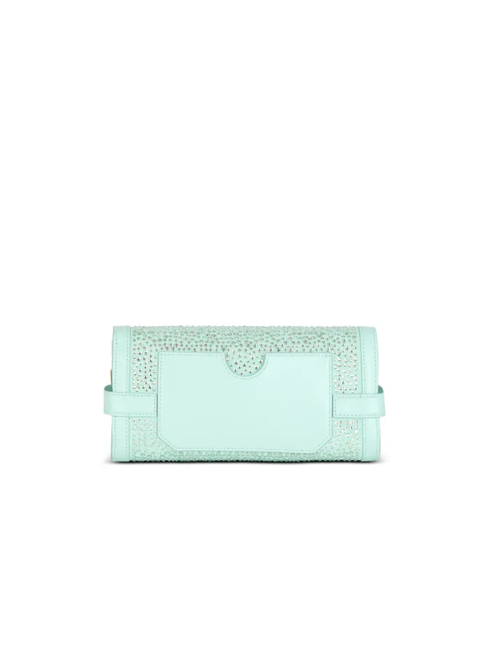 BBuzz Pouch 23 In Suede And Rhinestones Blue Women Balmain Clutches
