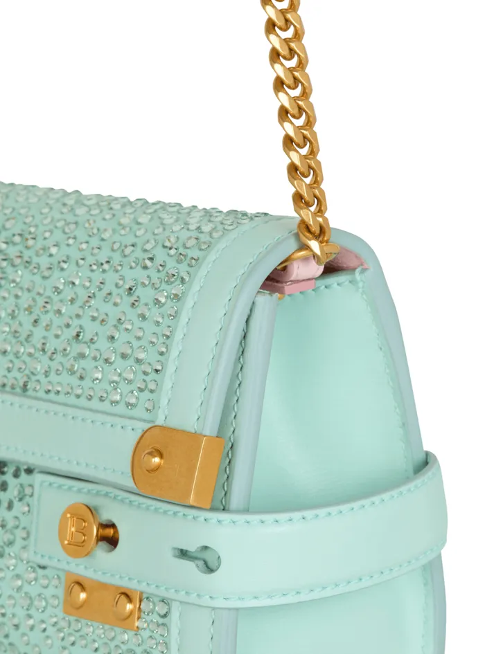 BBuzz Pouch 23 In Suede And Rhinestones Blue Women Balmain Clutches