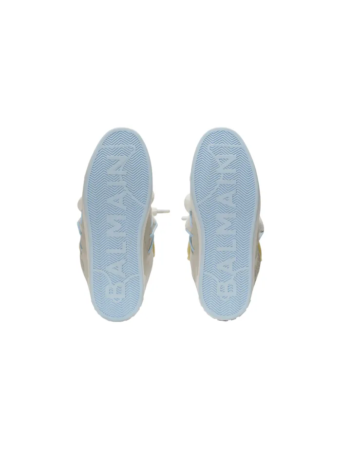 BCourt Puffy Skate Sneakers In Calfskin And Suede Grey Men Balmain Sneakers