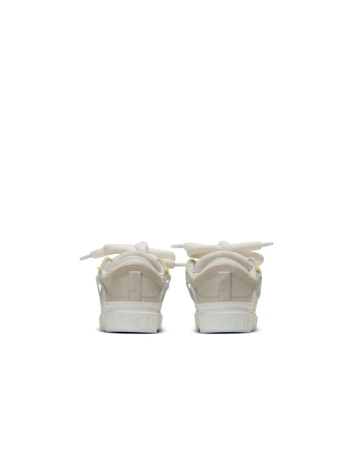BCourt Puffy Skate Sneakers In Calfskin And Suede Grey Men Balmain Sneakers