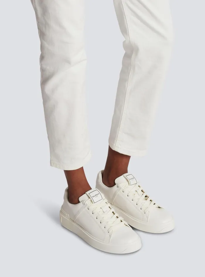 BCourt Trainers In Calfskin White Women Balmain Sneakers