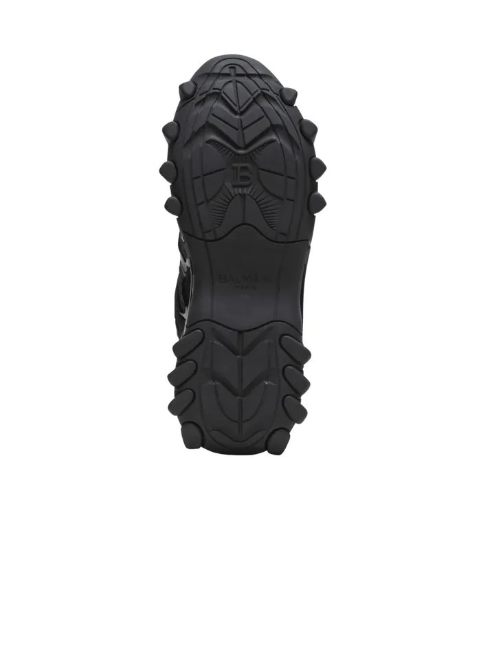 BEast Trainers In Leather Suede And Mesh Black Men Balmain Sneakers