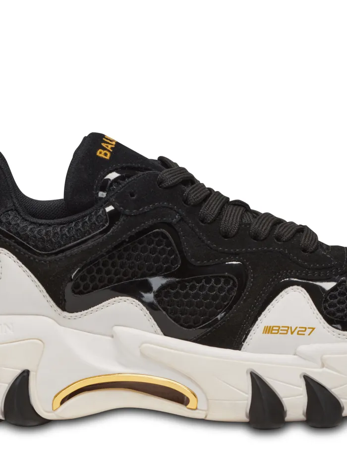 BEast Trainers In Leather Suede And Mesh Black Men Balmain Sneakers
