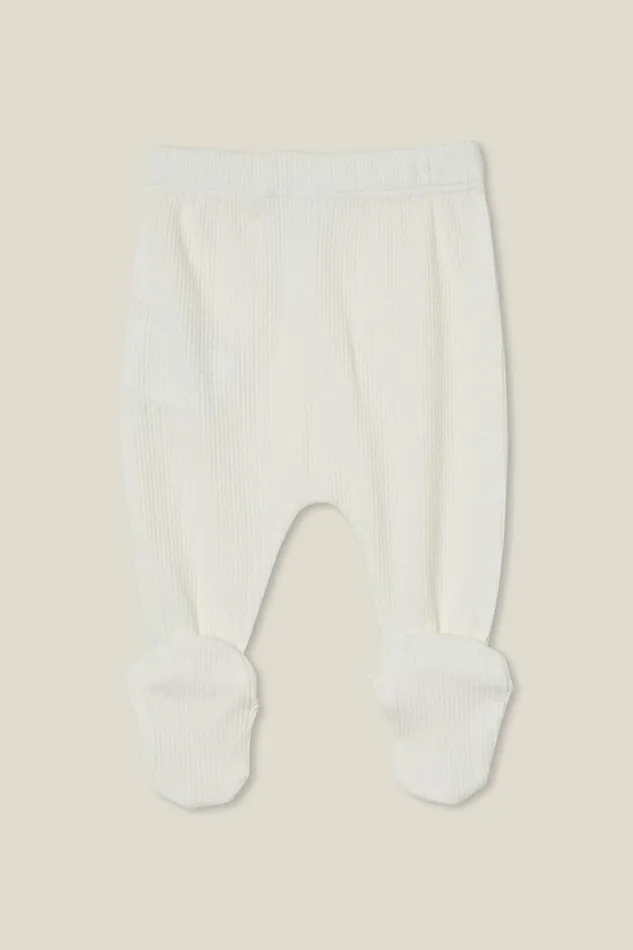 Baby Bottoms Cotton On Organic Newborn Pointelle Footed Legging Milk