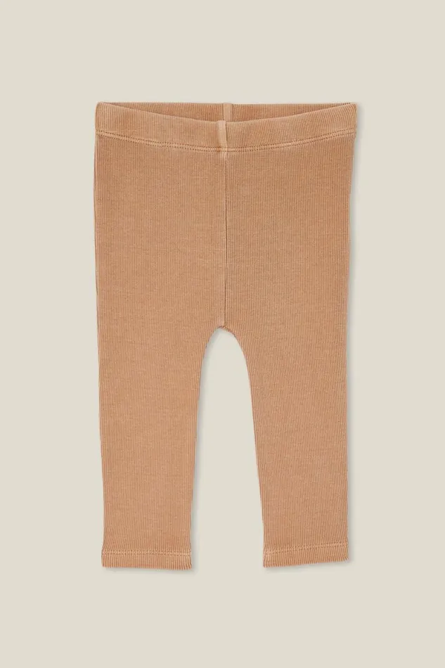 Baby Bottoms Cotton On The Row Rib Skinny Legging Taupy Brown Wash