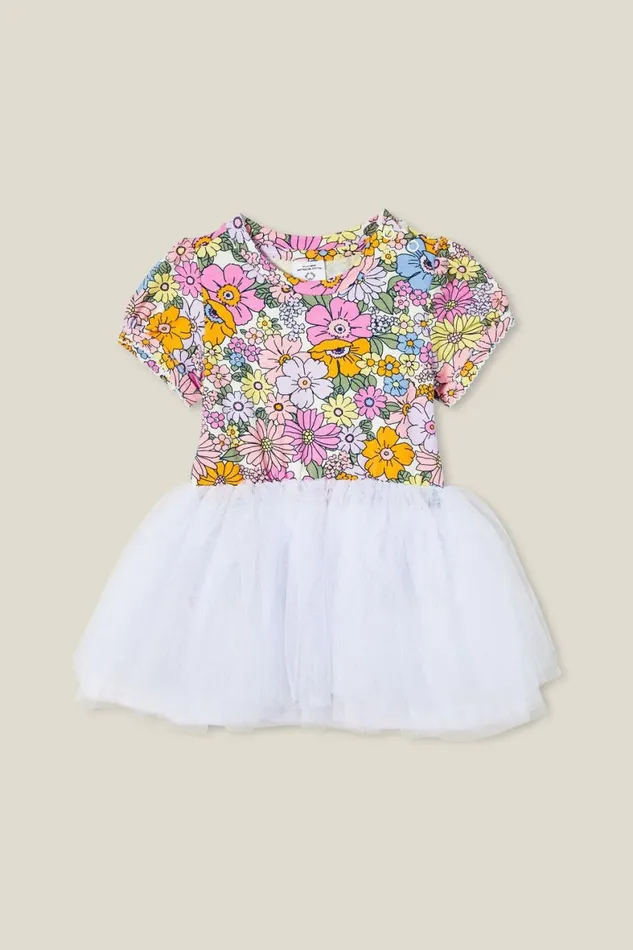 Baby Dresses and Skirts Cotton On Valerie Puff Sleeve Tulle Dress Vanillaquinn Floral