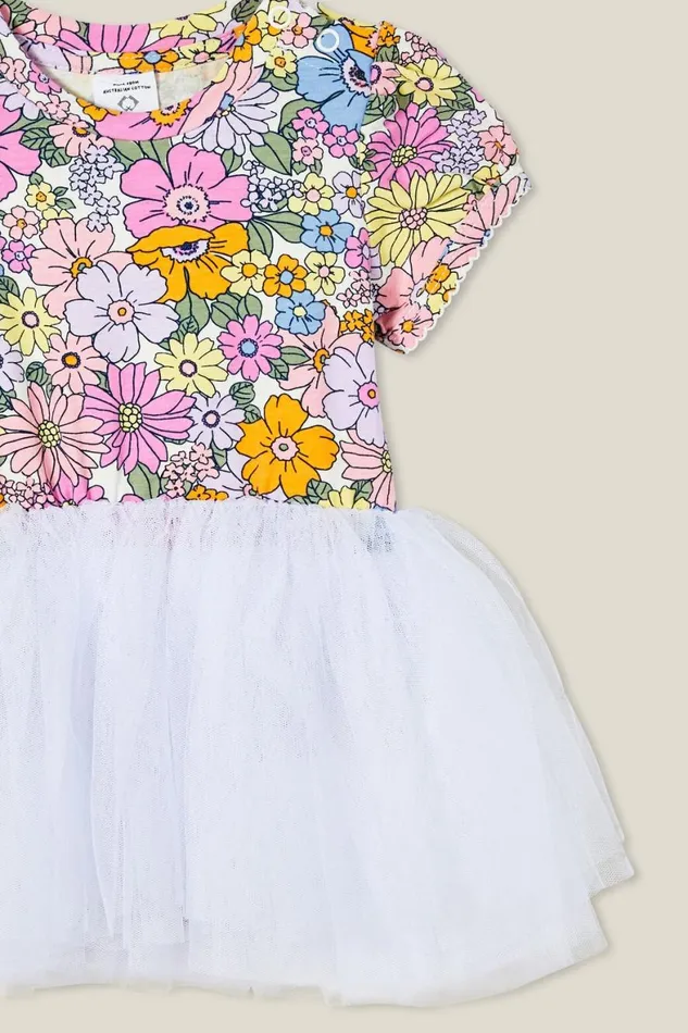 Baby Dresses and Skirts Cotton On Valerie Puff Sleeve Tulle Dress Vanillaquinn Floral