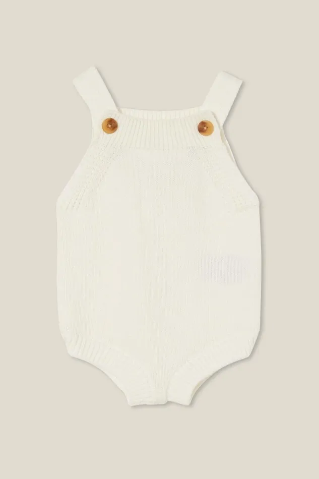 Baby Rompers and All In Ones Cotton On Organic Newborn Knit Bubbbysuit Milk