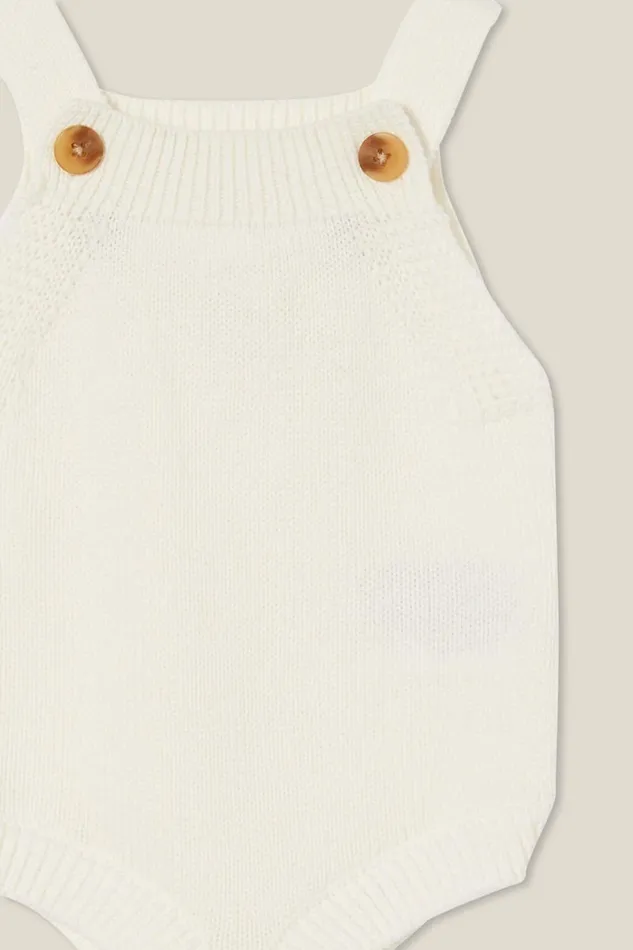Baby Rompers and All In Ones Cotton On Organic Newborn Knit Bubbbysuit Milk
