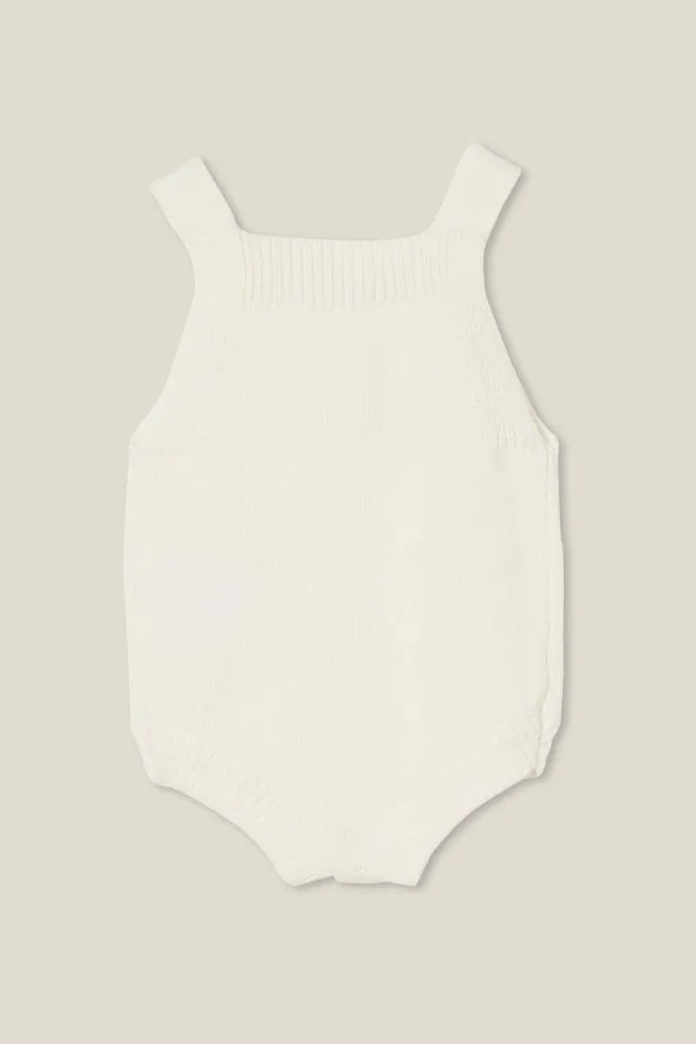 Baby Rompers and All In Ones Cotton On Organic Newborn Knit Bubbbysuit Milk
